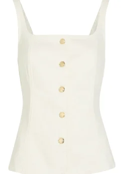 Square-neck denim top