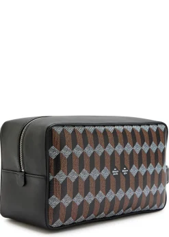Square 26 printed leather pouch