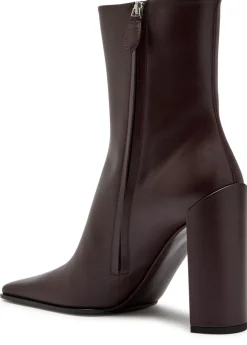 Square toe leather ankle boots