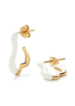 Squiggle small enamel and 18kt gold-plated earrings