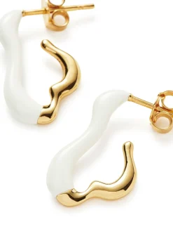 Squiggle small enamel and 18kt gold-plated earrings
