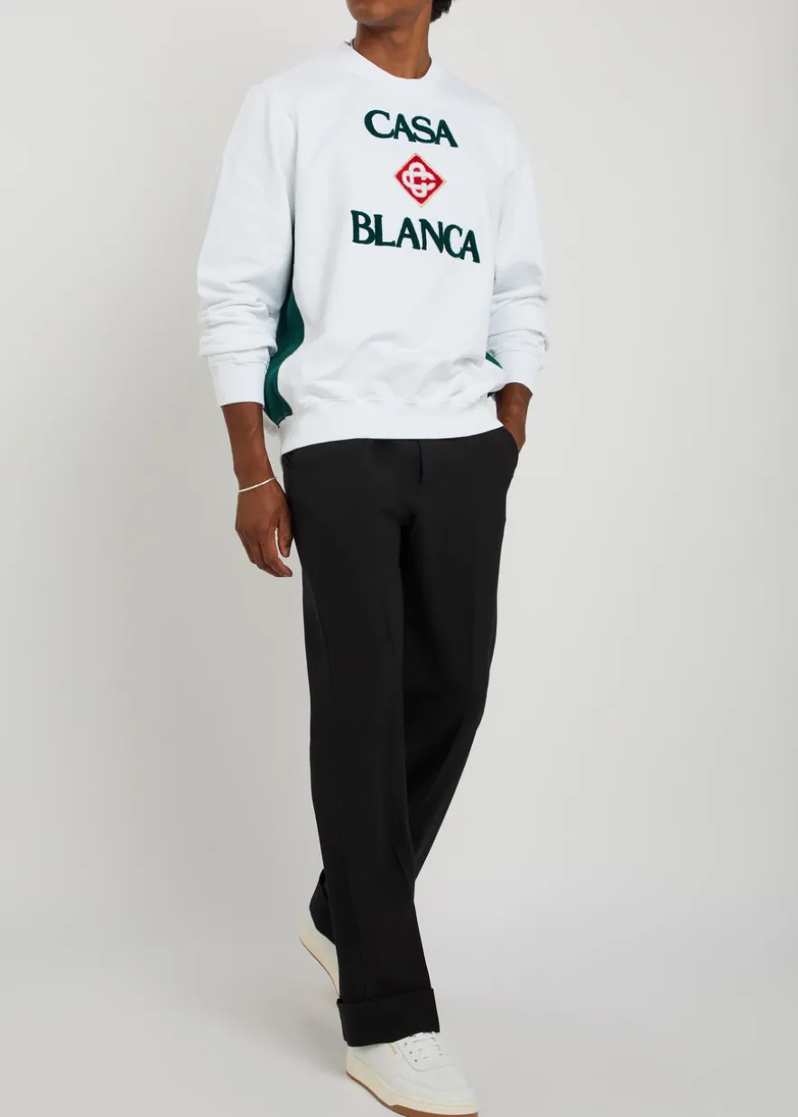 Stacked terry-logo cotton sweatshirt