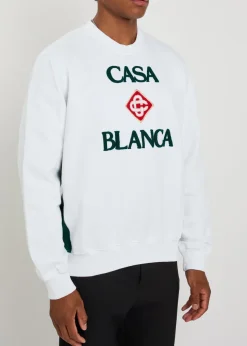 Stacked terry-logo cotton sweatshirt