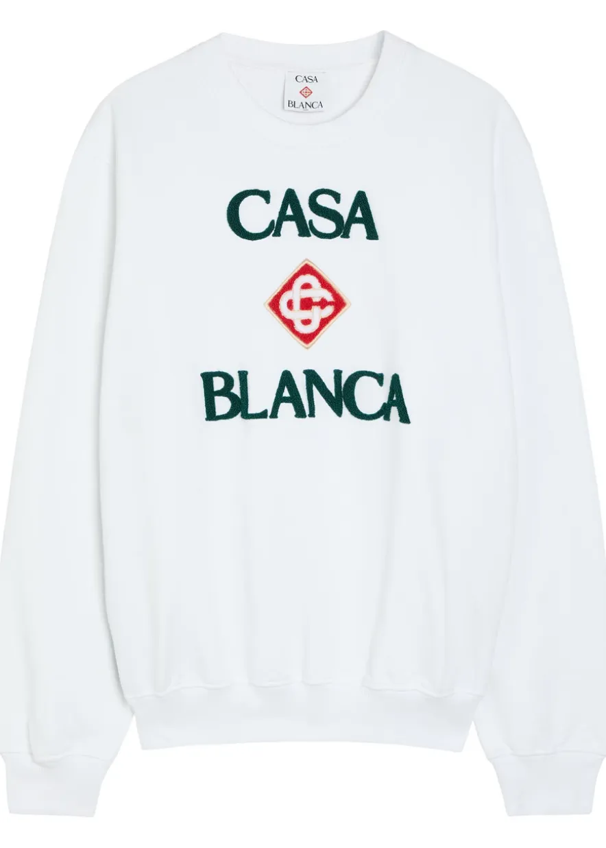 Stacked terry-logo cotton sweatshirt