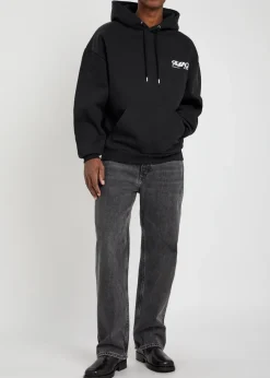 Stack hooded cotton-blend sweatshirt