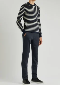 Stafford slim-leg jersey trousers