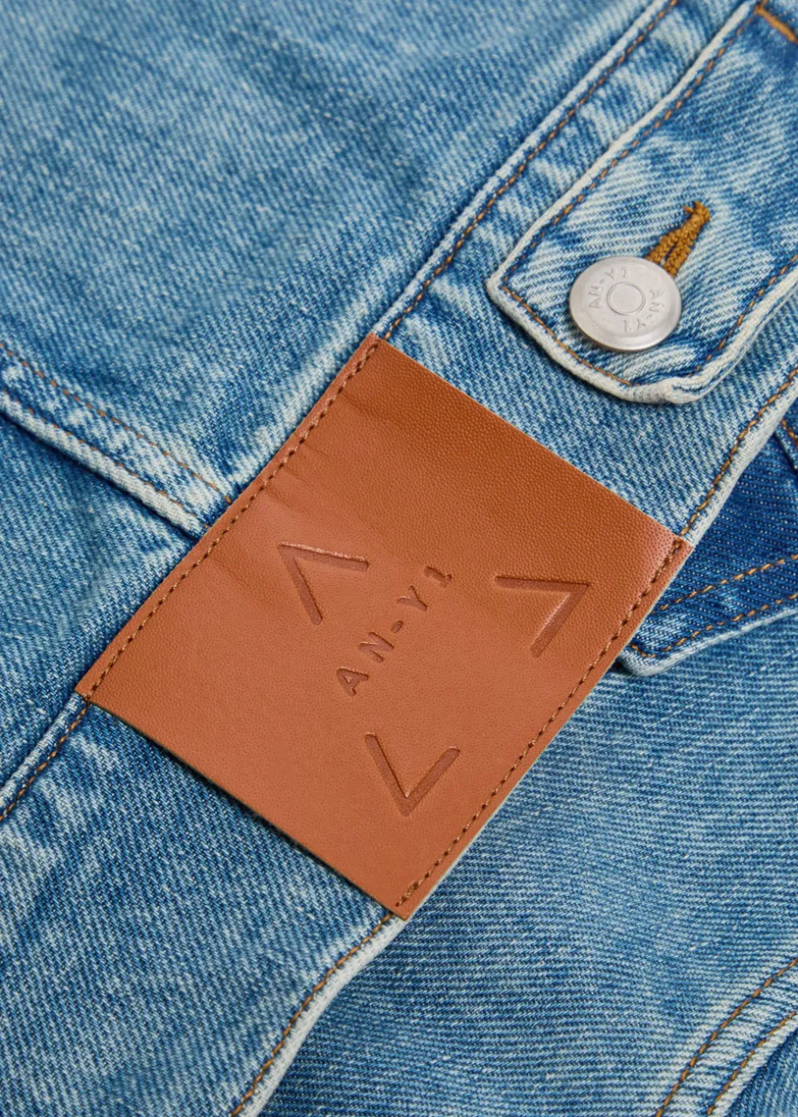 Star logo-embroidered stretch-denim jacket