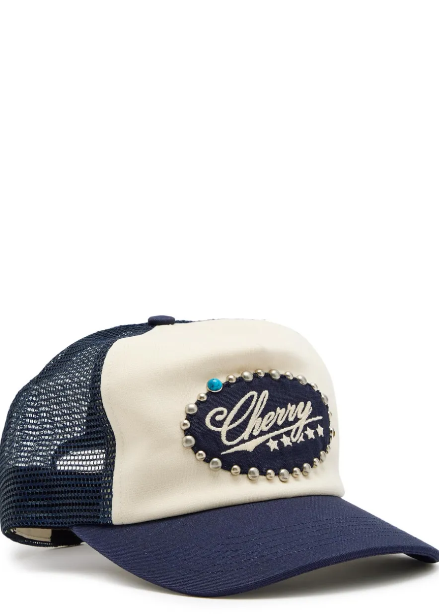 5 Star stud-embellished twill and mesh cap