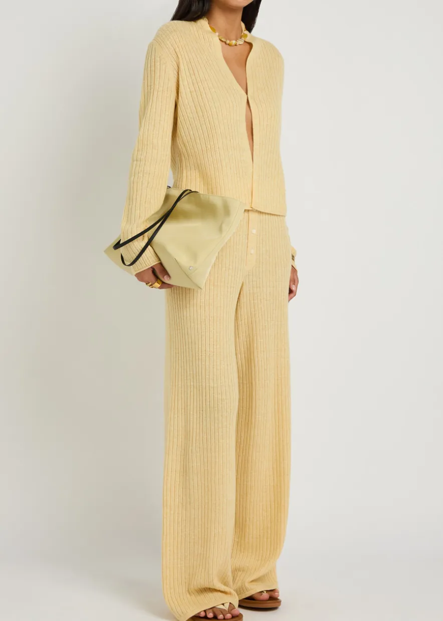 Stealth ribbed cashmere and linen-blend cardigan
