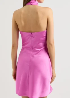 Sterling halterneck satin mini dress