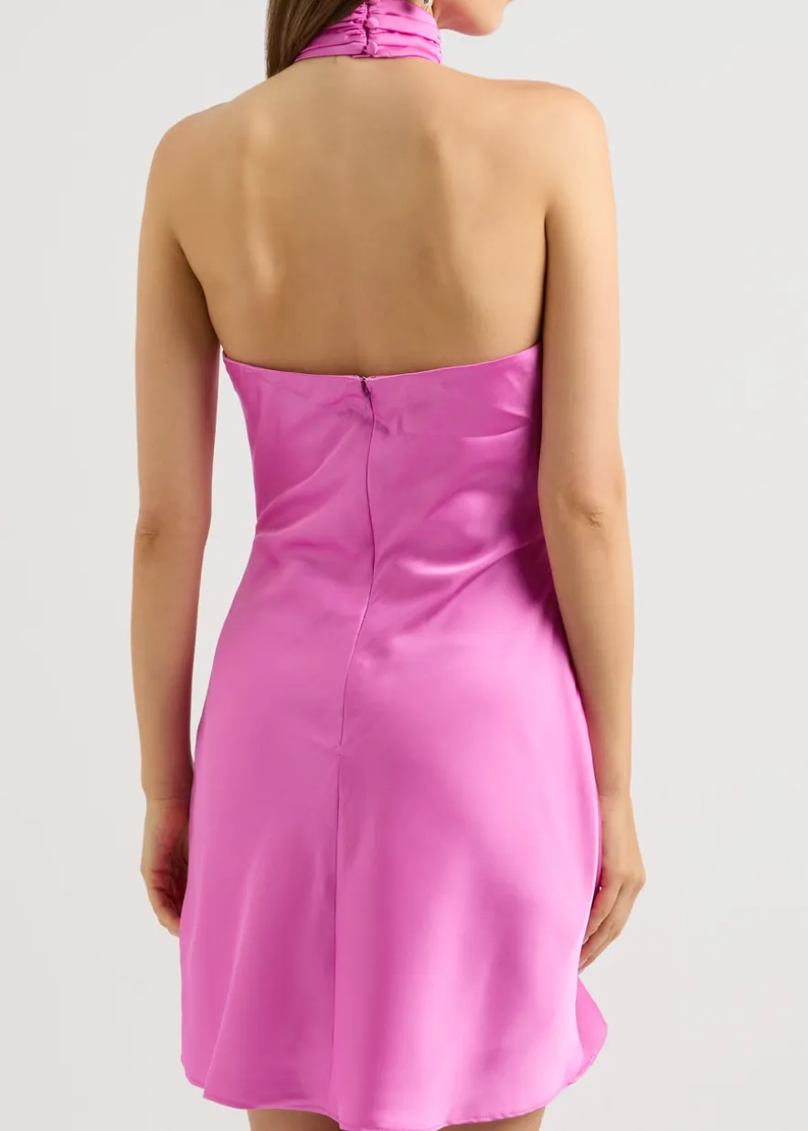 Sterling halterneck satin mini dress