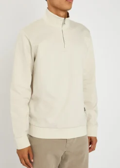 Stimmann half-zip cotton-blend sweatshirt