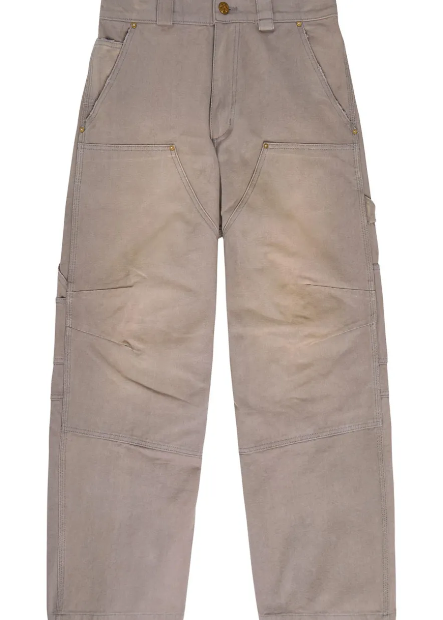 Stockton double-knee wide-leg cotton cargo trousers