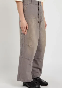 Stockton double-knee wide-leg cotton cargo trousers
