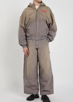 Stockton double-knee wide-leg cotton cargo trousers
