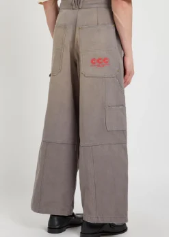 Stockton double-knee wide-leg cotton cargo trousers