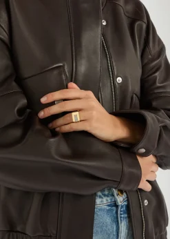 Stone-embellished brass ring