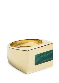 Stone-embellished brass ring
