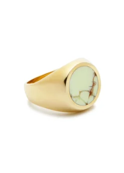 Stone-embellished signet ring