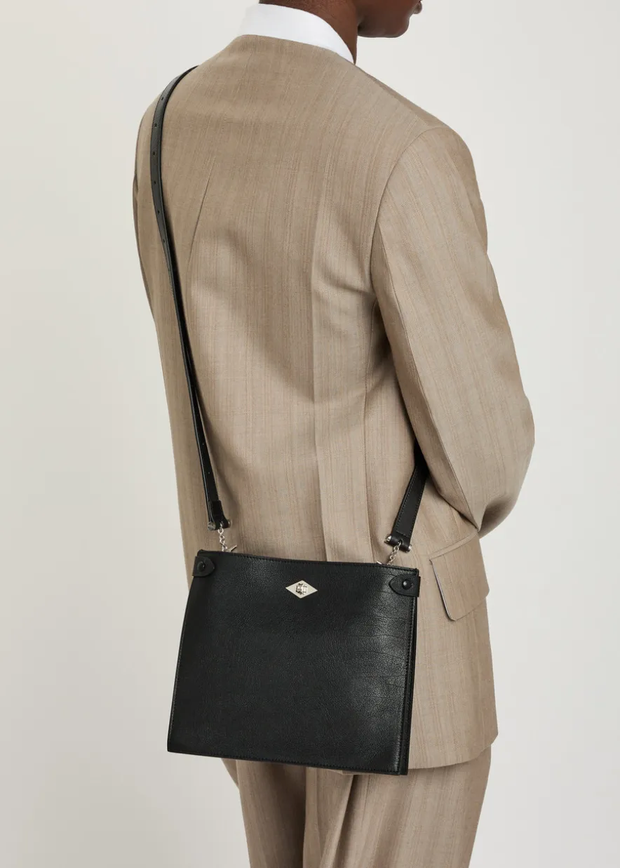 Stowaway grained leather cross-body bag