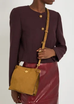 Stowaway suede cross-body bag