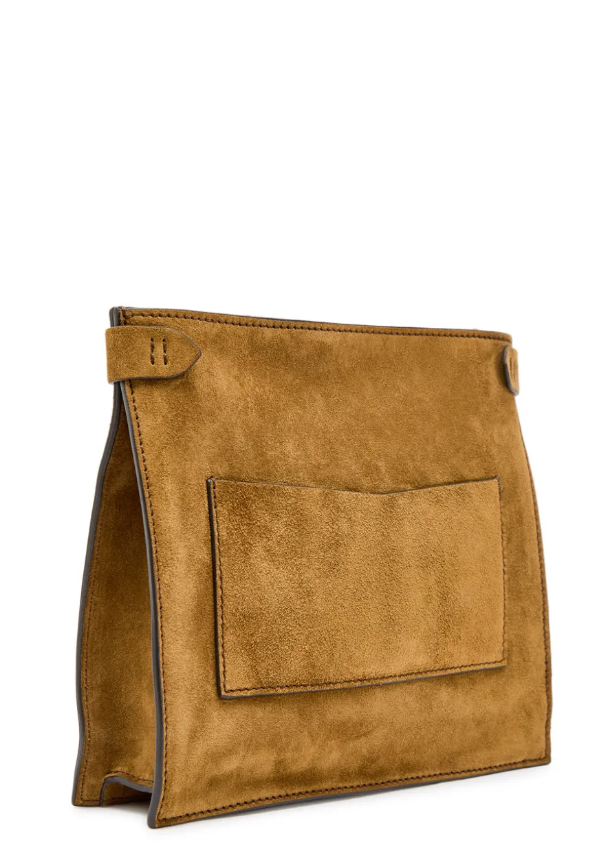 Stowaway suede cross-body bag