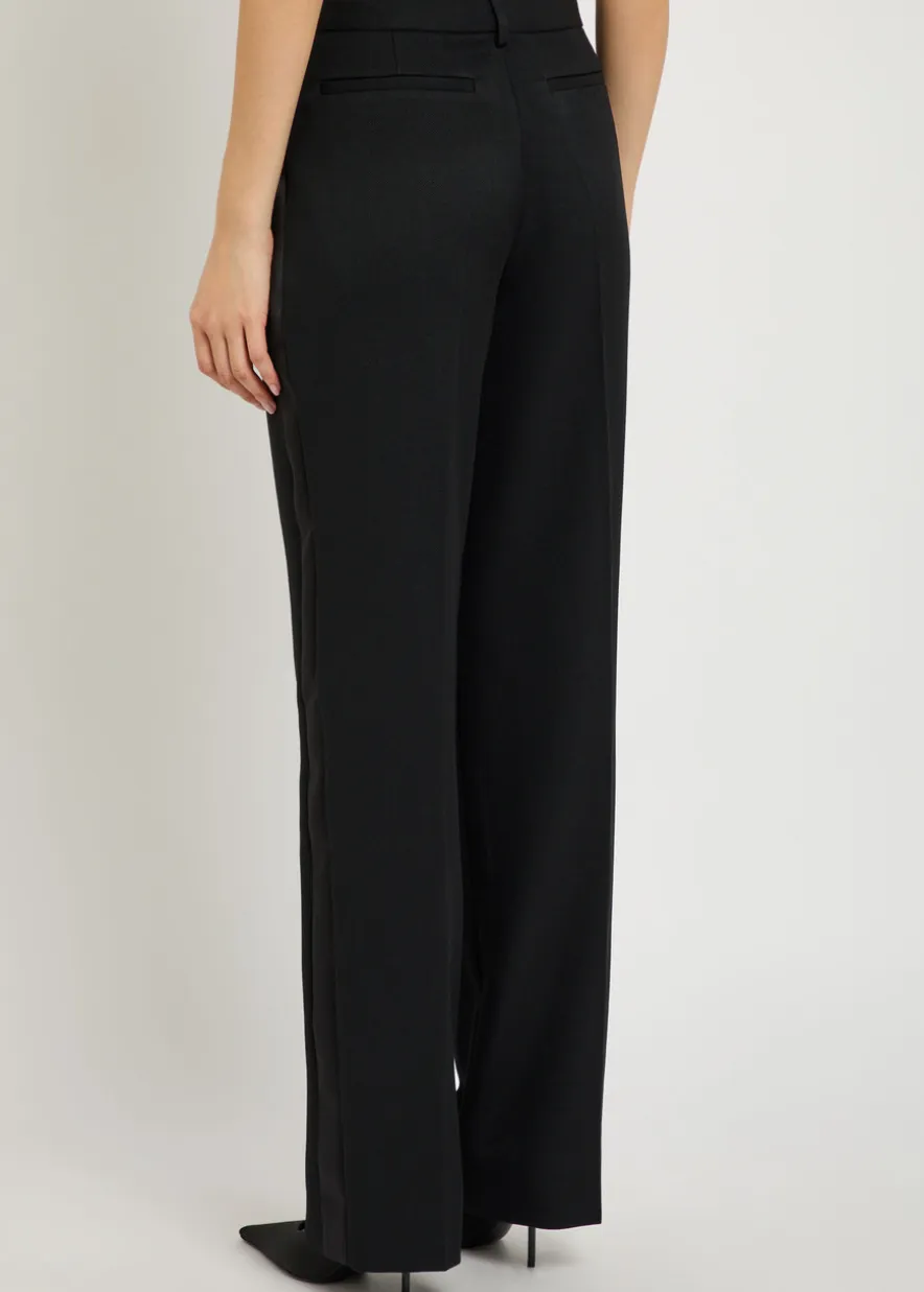 Straight-leg canvas trousers