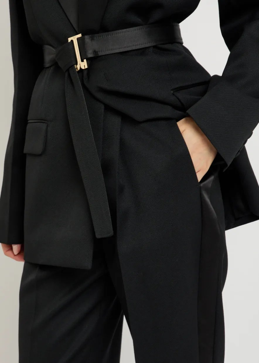 Straight-leg canvas trousers
