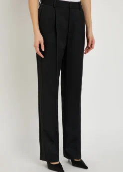 Straight-leg canvas trousers