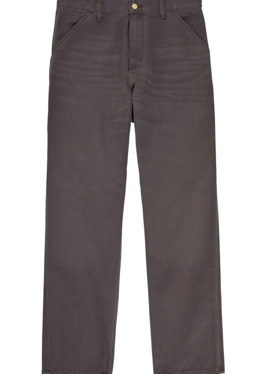 Straight-leg canvas trousers