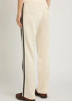 Straight-leg cotton-blend track pants