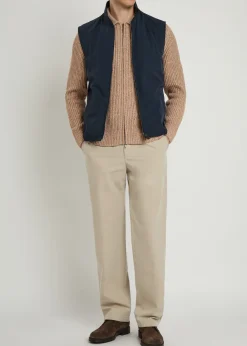 Straight-leg cotton-blend trousers