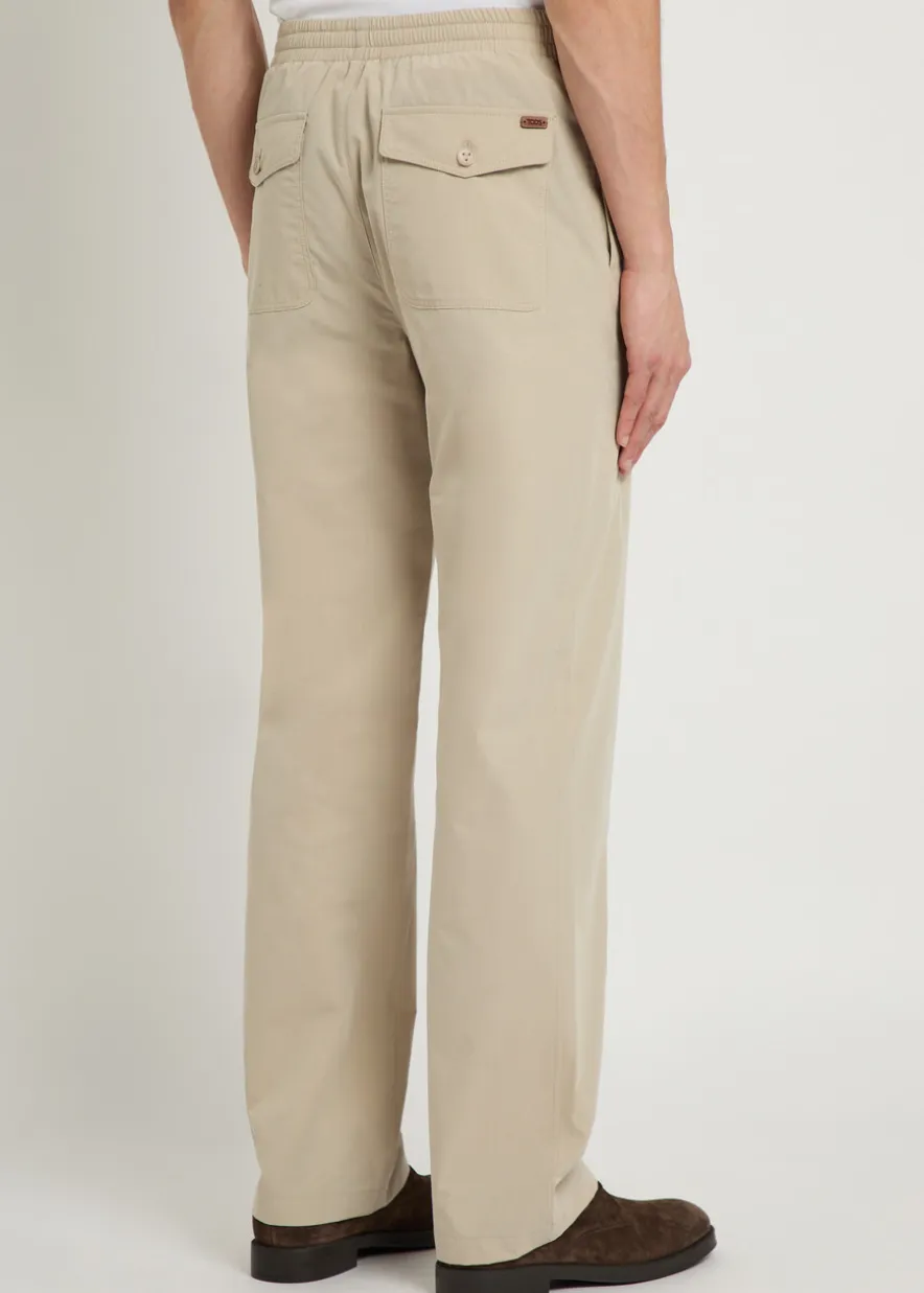 Straight-leg cotton-blend trousers