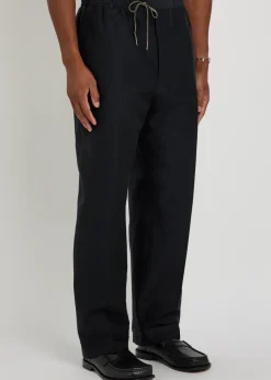 Straight-leg cotton-blend trousers