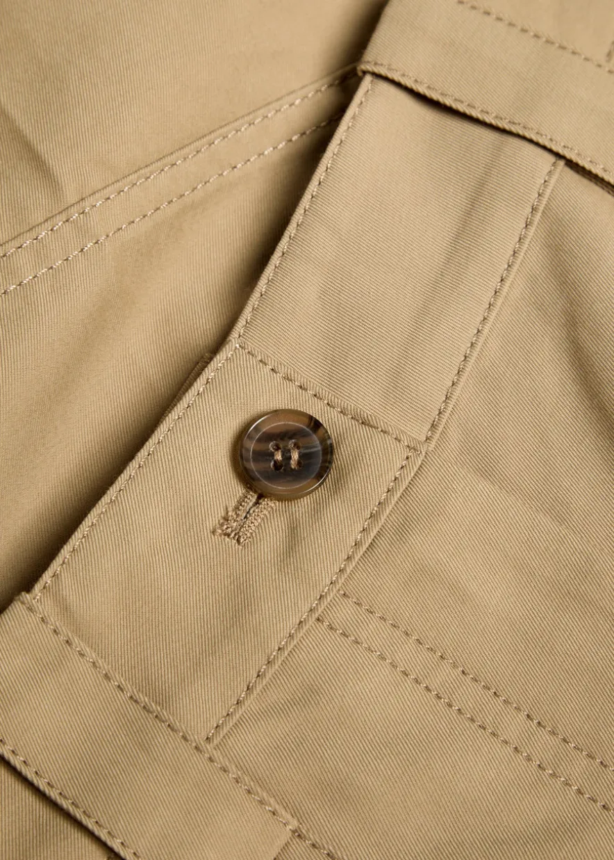 Straight-leg cotton-blend utility trousers