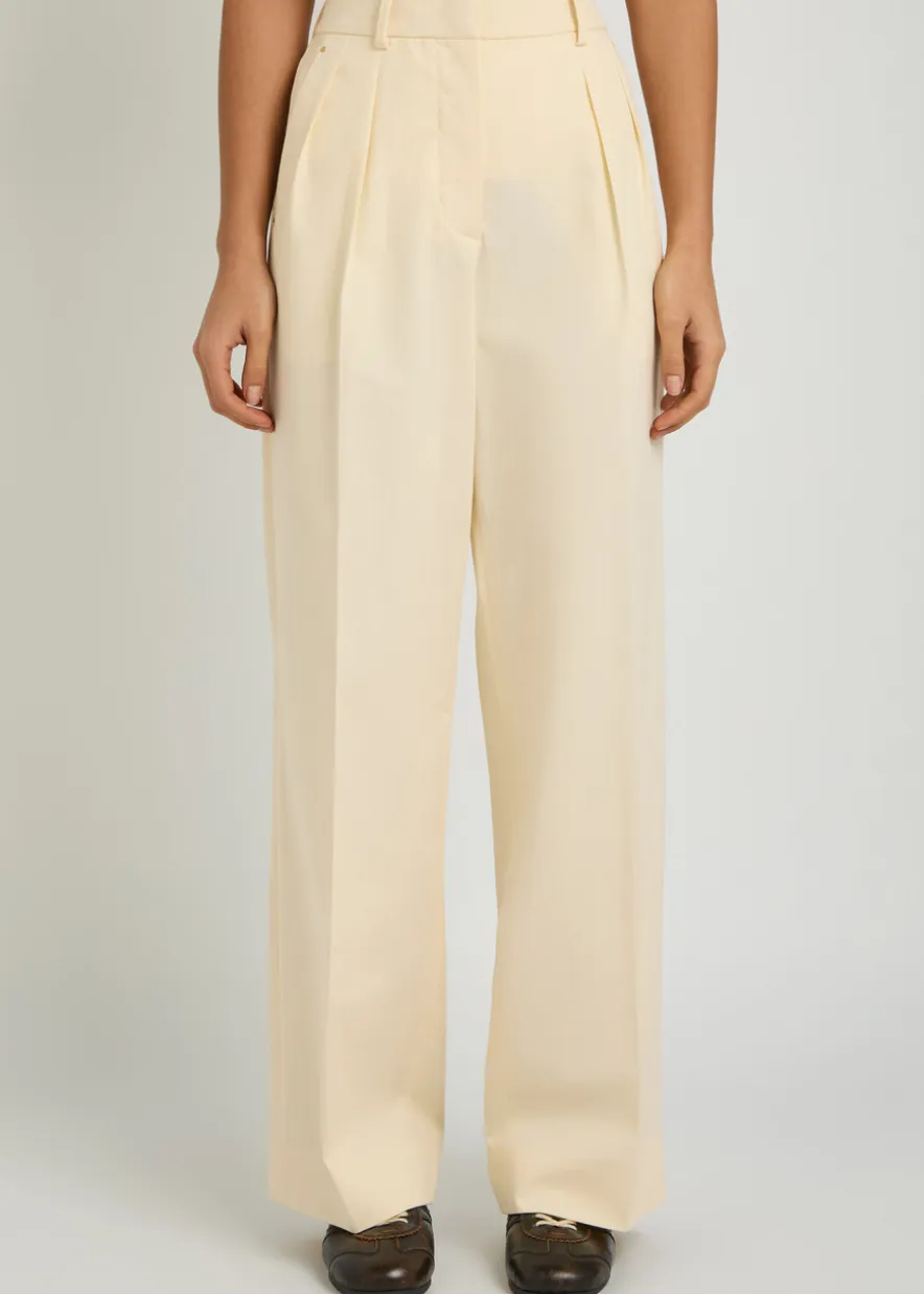 Straight-leg cotton-poplin trousers