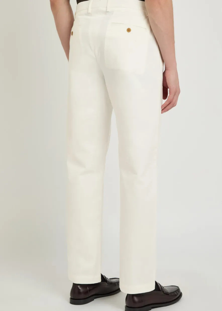 Straight-leg cotton trousers