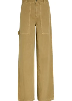 Straight-leg cotton-twill trousers