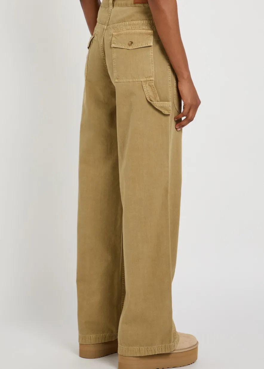 Straight-leg cotton-twill trousers