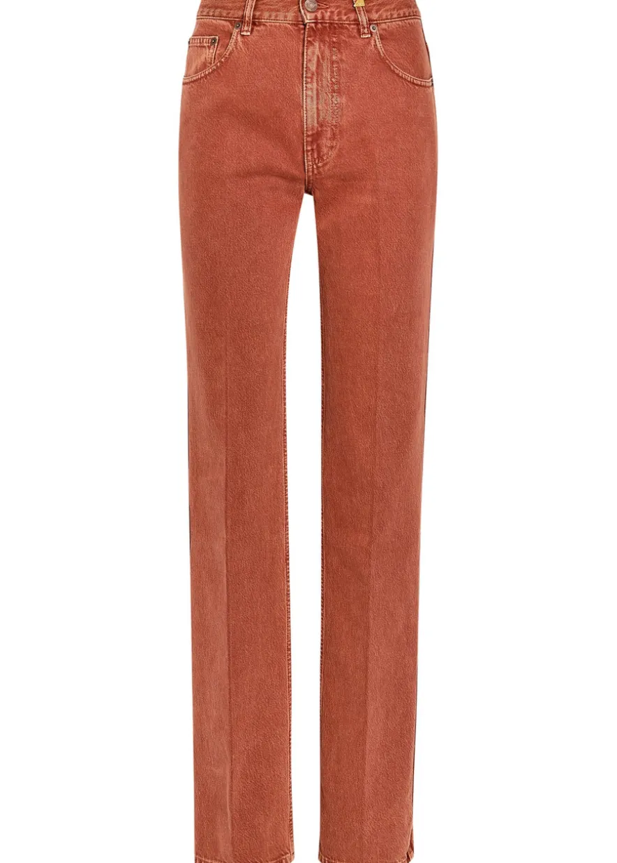 Straight-leg denim jeans
