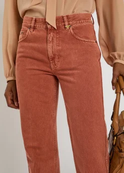 Straight-leg denim jeans