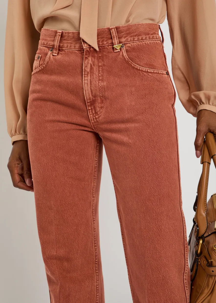 Straight-leg denim jeans