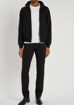 Straight-leg denim jeans