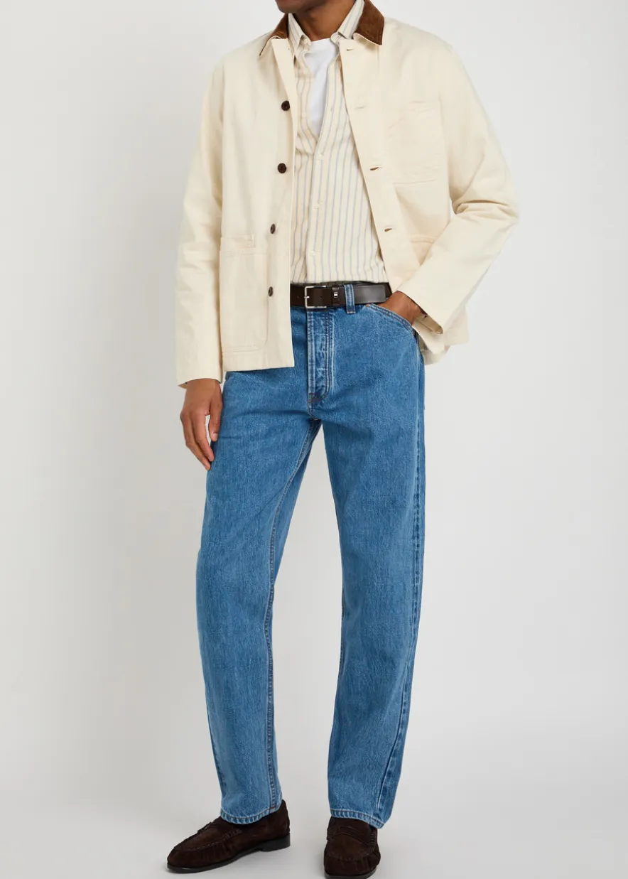 Straight-leg denim jeans