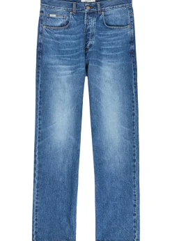 Straight-leg denim jeans