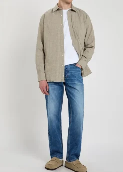 Straight-leg denim jeans