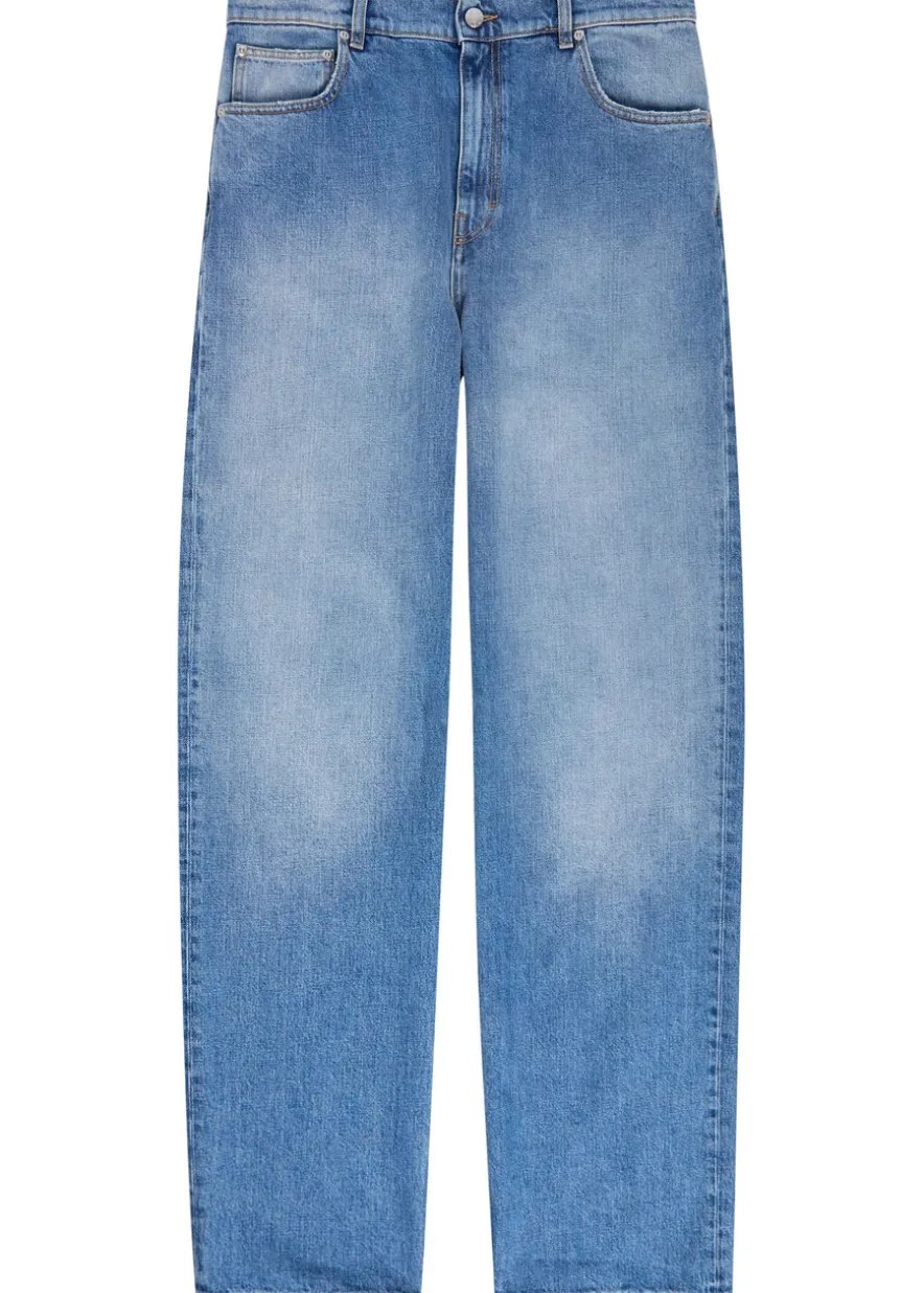 Straight-leg denim jeans
