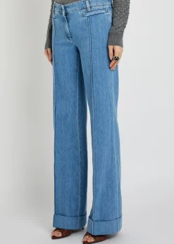 Straight-leg denim trousers
