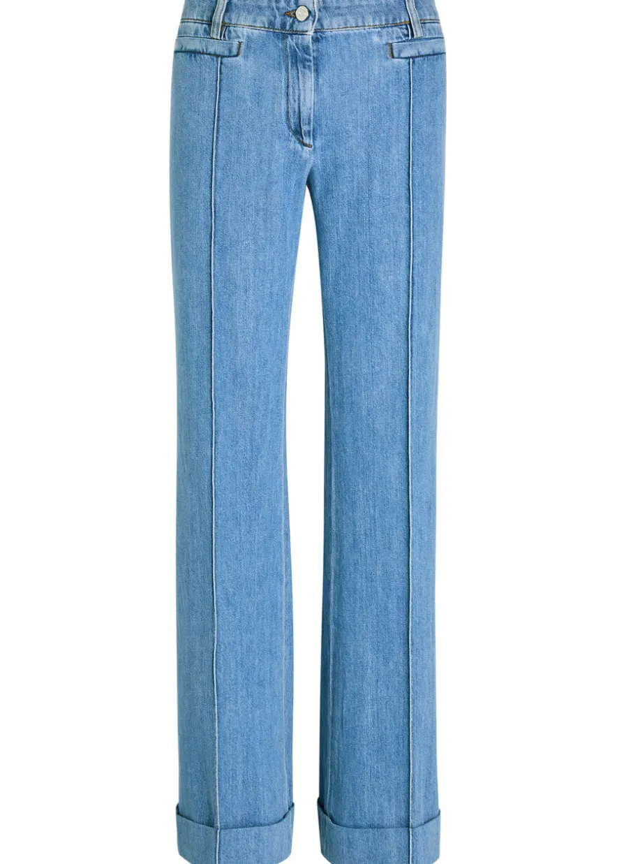 Straight-leg denim trousers