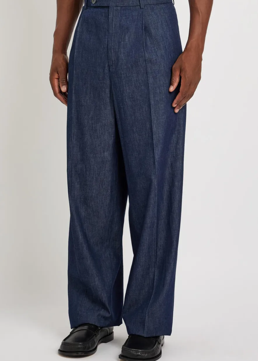 Straight-leg denim trousers